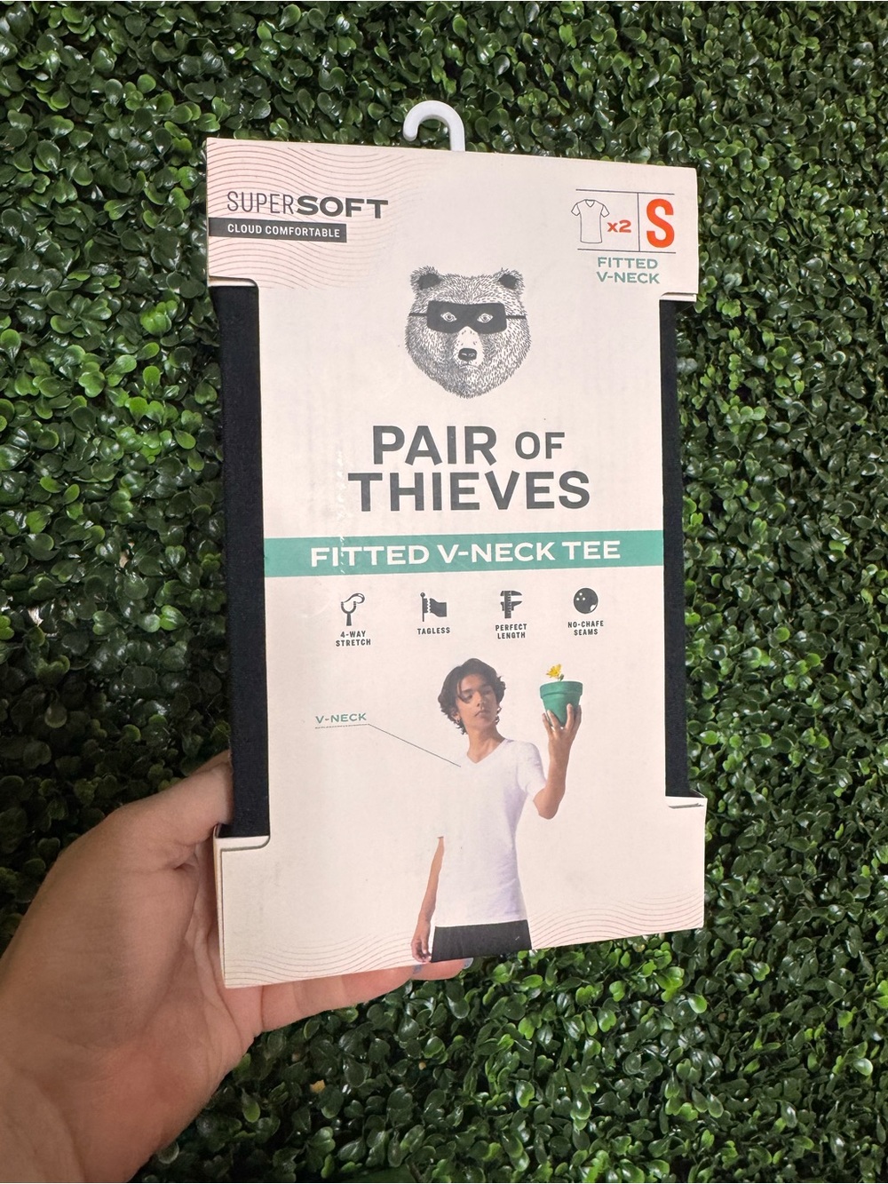 Pair of Thieves SuperSoft Fitted V-Neck Tee — Black (2-Pack)
